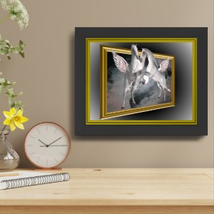 Pegasus Horses Out Of Bounds Fantasy Framed Art