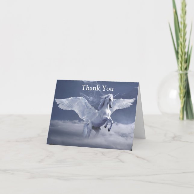 Pegasus in flight    letterpress thank you card (Front)