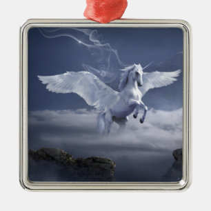 Pegasus in flight metal ornament