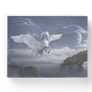 Pegasus in Flight Wooden Box Sign
