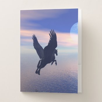 Pegasus In Moonlight Pocket Folder by WingSong at Zazzle
