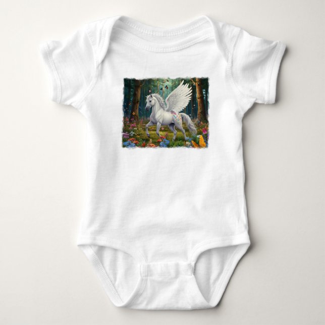 Pegasus Mare in Springtime Baby Bodysuit (Front)
