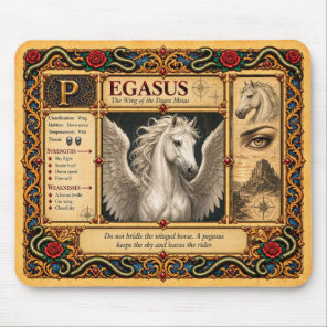 Pegasus, Medieval Bestiary Art Mouse Pad