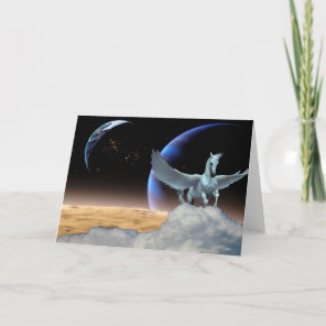 Pegasus, Moon and Earth All-Occasion Greeting Card