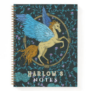 Pegasus Mythical Creature Navy Blue Notebook