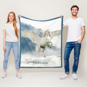 Pegasus Mythical Flying Unicorn Horse Personalize Fleece Blanket