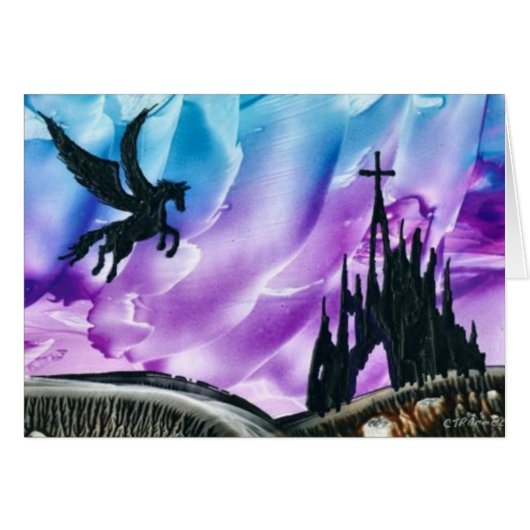 Pegasus over Ruins Cards (Front Horizontal)