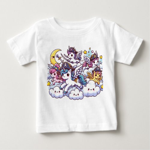 Pegasus Pirate Crews Raiding Clouds Baby T_Shirt