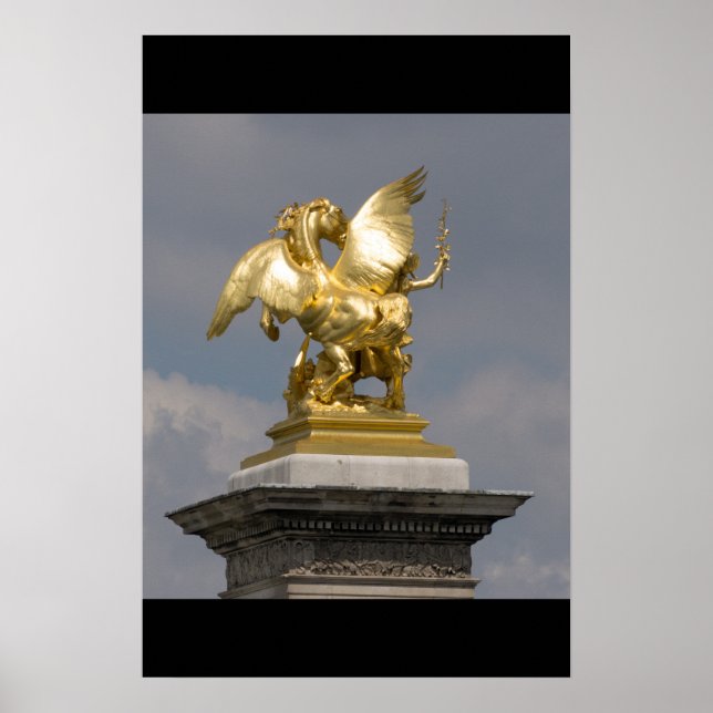 Pegasus Pont Alexandre statue sculpture Paris Pont Poster (Front)