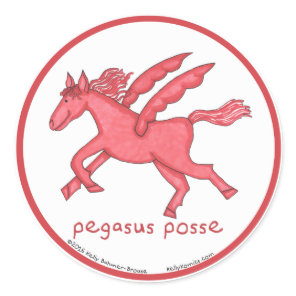 Pegasus Posse round stickers