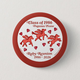 Pegasus Posse Ruby Reunion Button