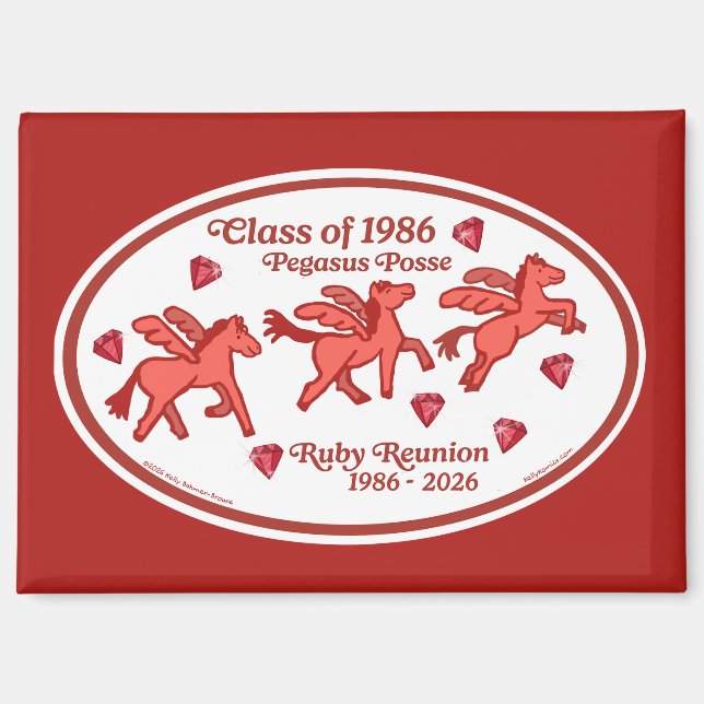Pegasus Posse Ruby Reunion Magnet (Front)
