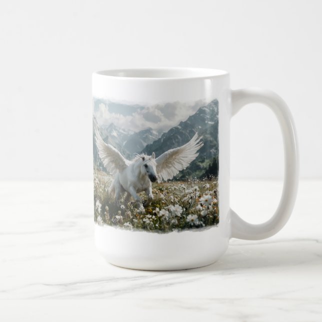 Pegasus Preparing for Takeoff Coffee Mug (Right)