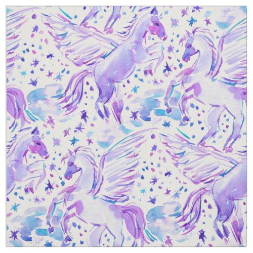 PEGASUS PRIDE Mystical Purple Girly Print Fabric