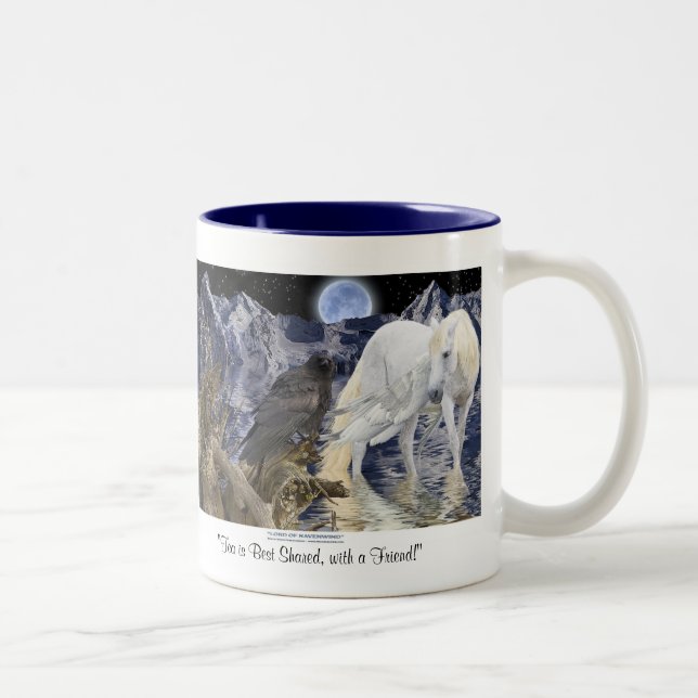 PEGASUS & RAVEN FRIEND Fantasy Art Mug (Right)