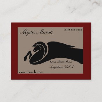 Pegasus Red & Black Business Card by TheInspiredEdge at Zazzle
