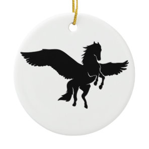 Pegasus silhouette - Choose background color Ceramic Ornament