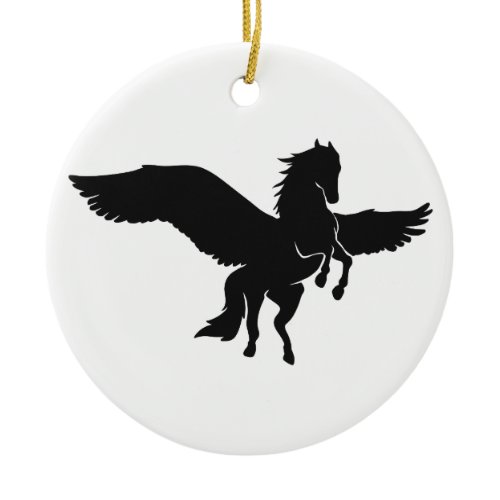 Pegasus silhouette - Choose background color Ceramic Ornament