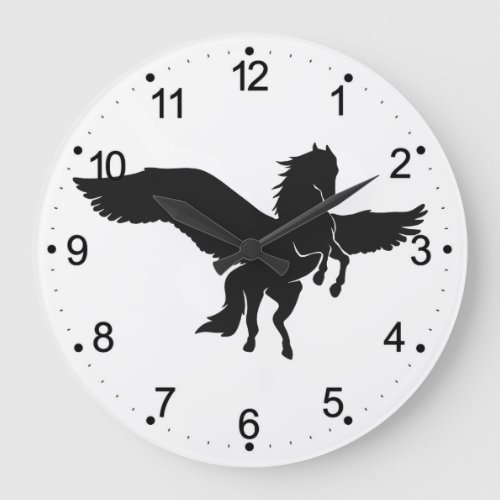 Pegasus silhouette _ Choose background color Large Clock