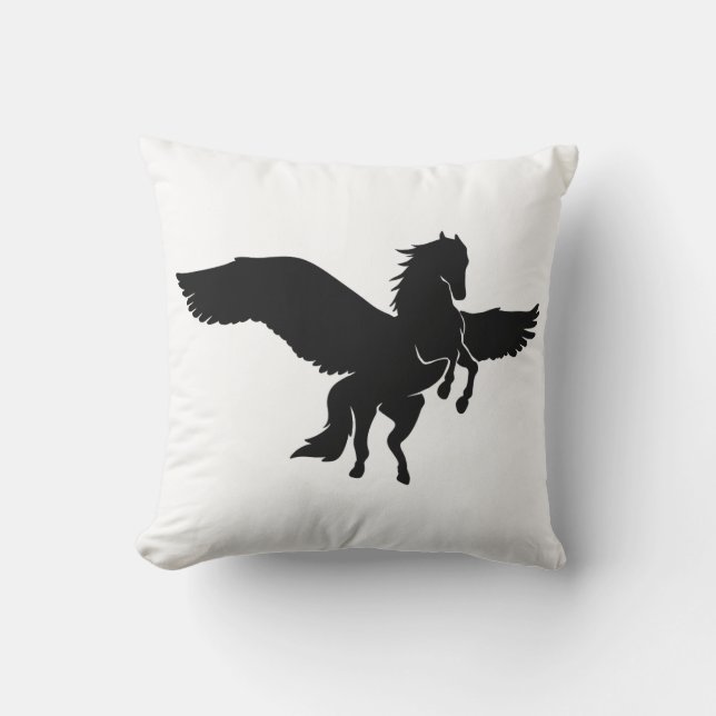 Pegasus silhouette - Choose background color Throw Pillow (Front)