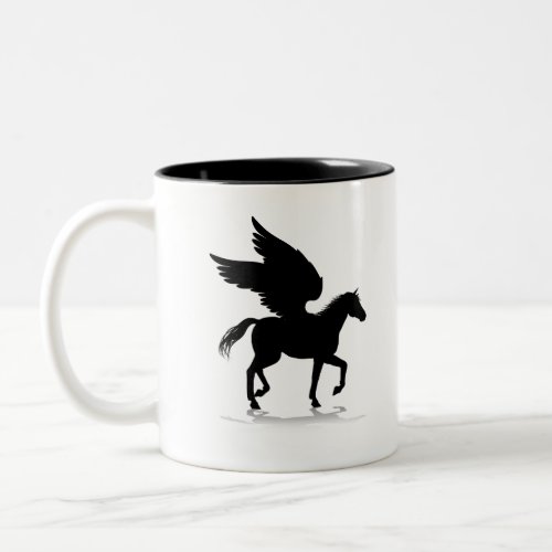 Pegasus Silhouette Mythological Winged Horse Two_Tone Coffee Mug