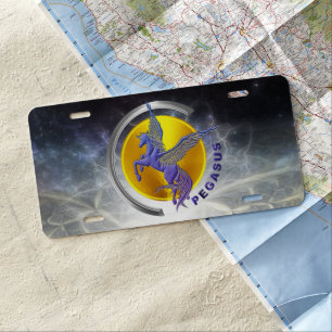 Pegasus Silver Arc with Golden Sun License Plate