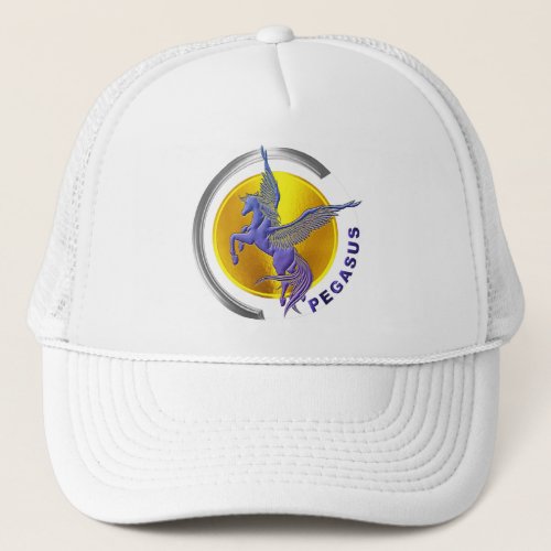 Pegasus Silver Arc with Golden Sun Trucker Hat