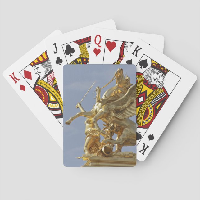 Pegasus statue at the Pont Alexander III bridge Poker Cards (Back)