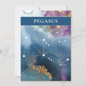 Pegasus Table Sign Celestial Watercolor Theme Invitation