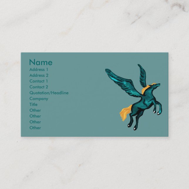 Pegasus (Turquoise) Business Cards (Front)