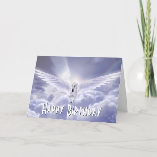 Pegasus Unicorn Happy Birthday Greeting Card