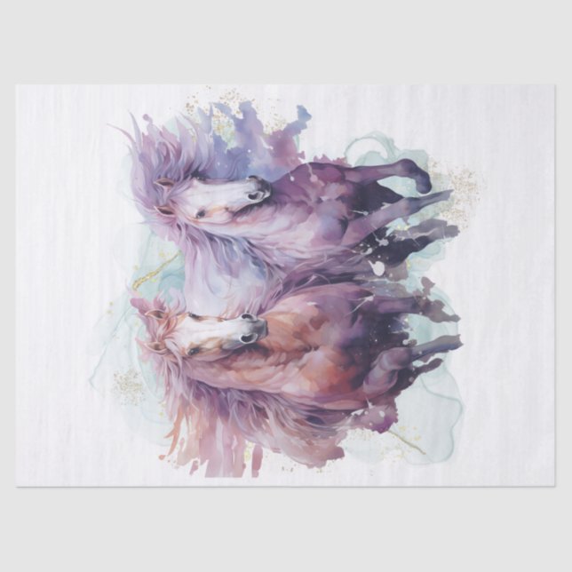 Pegasus Watercolor Decoupage Tissue Paper (Front)