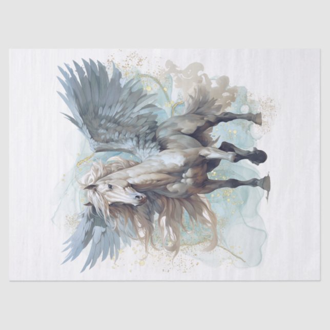 Pegasus Watercolor Decoupage Tissue Paper (Front)