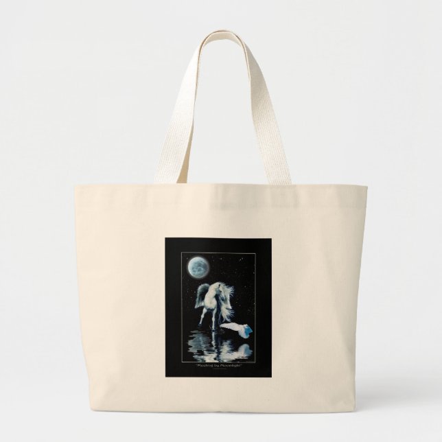 PEGASUS & WHITE RAVEN Collection Large Tote Bag (Front)