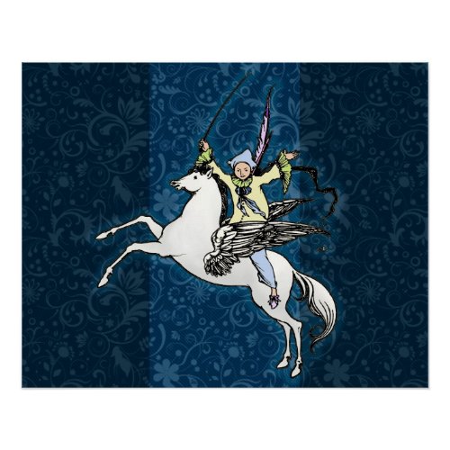 pegasus winged flying horse poster