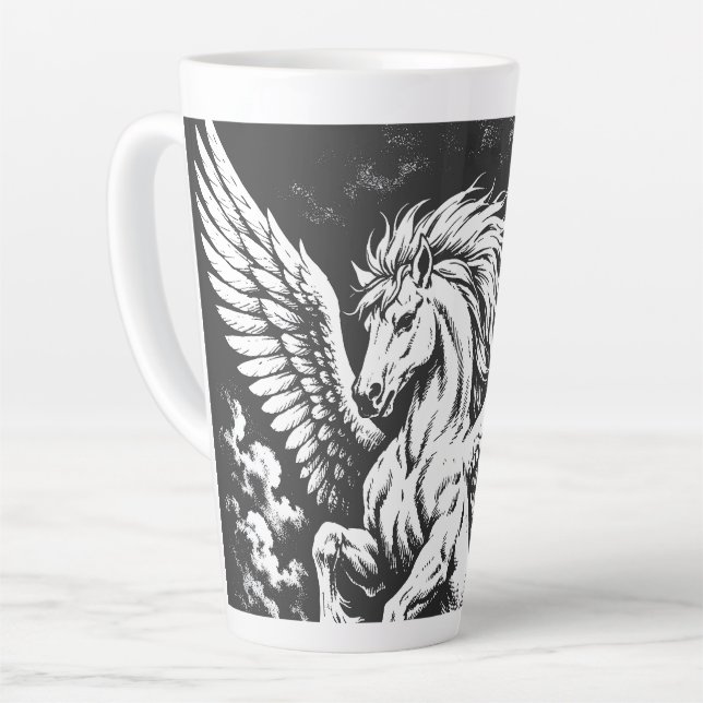 Pegasus — Winged Herald of the Storm Latte Mug (Left Angle)