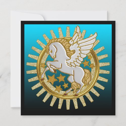 Pegasus Winged Horse Birthday Party Invitations