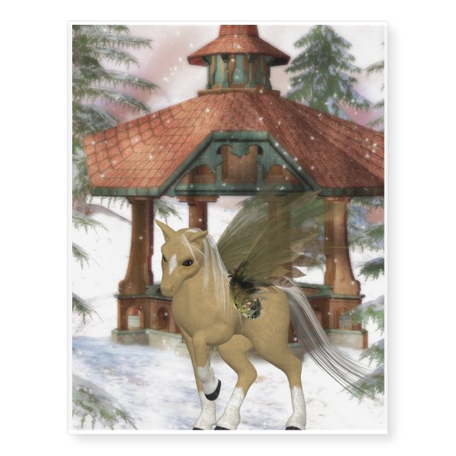 Pegasus Winter Dreamland Temporary Tattoos (Front)