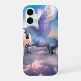 Pegasus wit Rainbow iPhone 16 Case