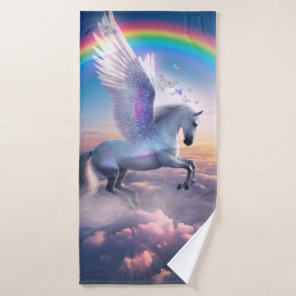 Pegasus with Rainbow Bath Towel Set