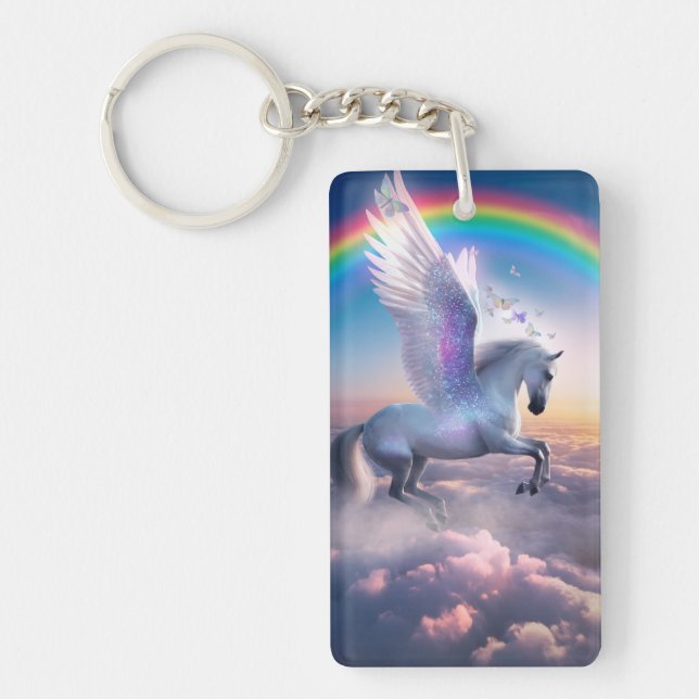 Pegasus with Rainbow Keychain (Front)