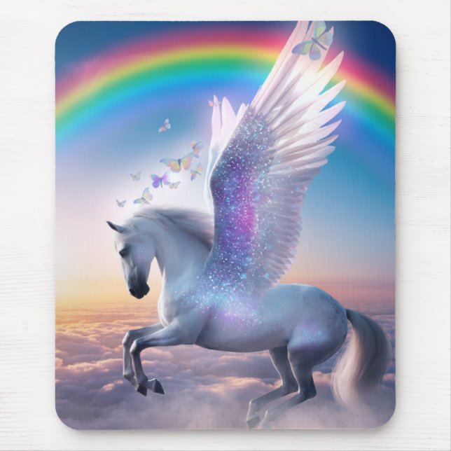 Pegasus with Rainbow Mouse Pad (Front)