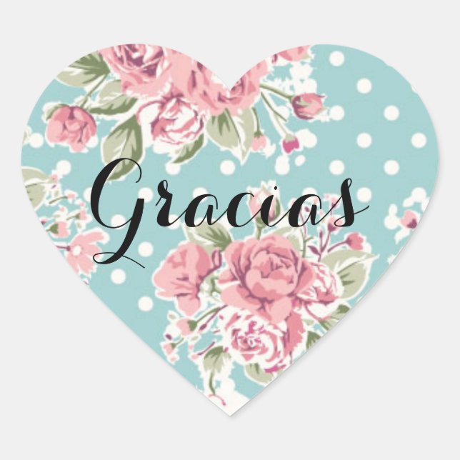 pegatin floral heart heart sticker (Front)