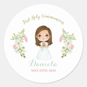 Pegatina DANIELA Primera comunión Classic Round Sticker