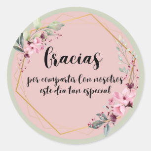 Pegatina de Ronda (Gracias por compartir con nosot Classic Round Sticker