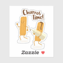 Pegatina de vinilo mexican churros with chocolate