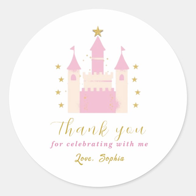 Pegatina Redonda Personalizable - Prin Castle Classic Round Sticker (Front)