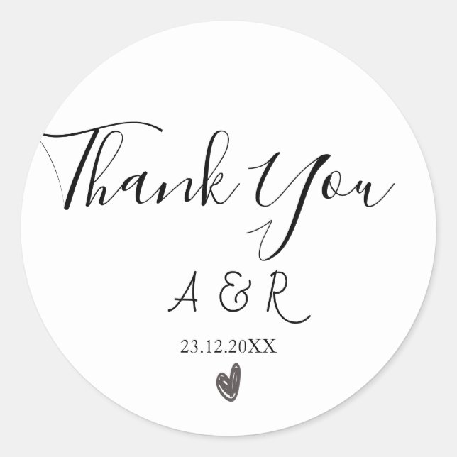 Pegatina Redonda Thank you editable pink floral il Classic Round Sticker (Front)
