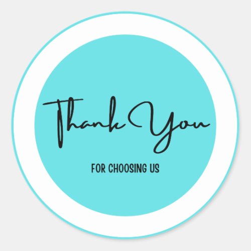 Pegatina thank you for choosing us ideal for busin classic round sticker