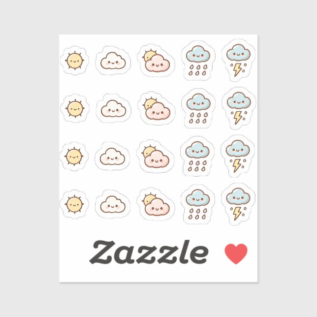 Pegatina Tiny latte weather tracker planner Sticker (Sheet)